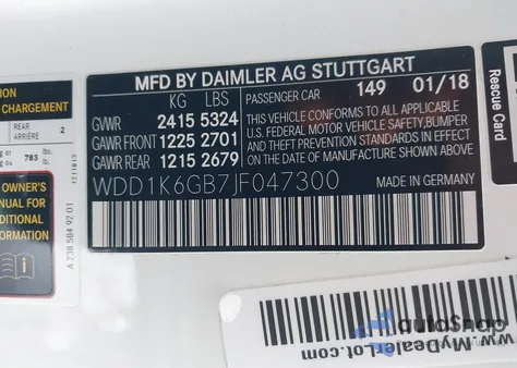 2018 Mercedes-Benz E 400 4Matic из США, поврежденный, VIN WDD1K6GB7JF047300